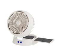 1 ventilateur de bureau de camping solaire 5 W avec lanterne à intensité variable, ventilateur de bureau à 4 vitesses, ventilateur extérieur portable pour tente, pannes de courant sur chantier (orange
