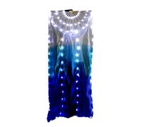 1 ventilateur de danse orientale lumineux à LED en polyester soie pour festivals et célébrations