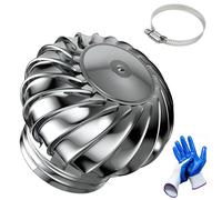 1 ventilateur de toit en acier inoxydable de 12 pouces - Capuchon d'échappement efficace for une circulation d'air et une ventilation optimales(200mm)