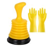 1 ventouse pour pompe de toilette, 1 paire de gants en caoutchouc de taille L, nettoyeur de tuyaux, outil d'aspiration et de blocage, ventouse pour pompe de vidange, convient pour les toilettes, les