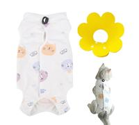 1 vêtement de protection pour chat et 1 collier jaune anti-fuite pour animaux de compagnie, une pièce pour chat, accessoire pour animaux de compagnie, doux et confortable, collier réglable pour animal