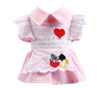 1 vêtement pour animal de compagnie, robe de princesse Alice rose à manches bulles, robe de princesse pour chiens de petite et moyenne taille (XL, rose)