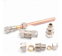 1 virole de compression pour tube de 3/4/6/8/10-16 en laiton - Double carte - Joints en cuivre - Écrou de verrouillage double droit - Tube OD de 8 mm à 12 mm