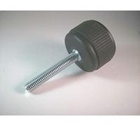 1 vis de réglage moletée de roue manuelle avec boulon fileté, plastique/acier, noir (poignée 40 mm, M6 x 40 mm).