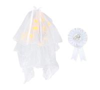 1 Voile Lumineux, 1 Badge De Mariée, Voile À Nœud Éclairé, Beau Voile Lumineux, Voile En Épingle À Cheveux, Voile Double Couche, Adapté Aux Mariages Et Fêtes De Communion
