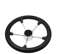 1 volant de bateau en acier inoxydable à 5 branches de 11/13/15 pouces avec mousse noire(15 inch)