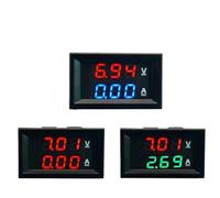 1 voltmètre ampèremètre 100 V 10 A LED bleue et rouge, double voltmètre numérique(Red to Blue)