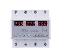 1 voltmètre triphasé avec protection contre les surtensions et les sous-tensions, protection de récupération automatique triphasée, réinitialisation, 63 A, 380 V