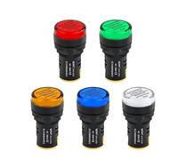 1 voyant d'alimentation LED 220 V, boîte de distribution AD16-22DS, voyant lumineux universel 24 V, rouge, vert, jaune, bleu, 22 mm, DC24 V, 12 V, AC220 V(Yellow,AD16-22DS - 5PCS_AC 380V)