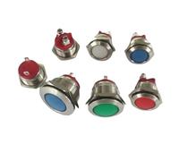 1 voyant d'avertissement de tableau de bord à LED de 16 mm for voiture et bateau fonctionne souvent avec un interrupteur à bouton-poussoir(Blue,22MM_SCREWS PIN_12-24V)