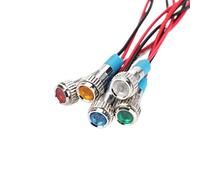 1 voyant d'avertissement LED en métal étanche de 6 mm, lampe de signalisation, fil pilote 3 V, 5 V, 12 V, 24 V, 220 V, rouge, bleu, blanc, jaune, vert(70A,3V)