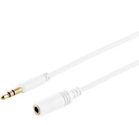 1 x 1,8 m - Rallonge audio blanche 3,5 mm TRS Slim contacts plaqués or parfait pour les connexions AUX
