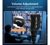 1 x 2-Pin Radio Safety Headset with Microphone for Kenwood RT24 RT27 RT622 Two-Way Radio