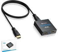 1 x 2 Splitter HDMI 4K Répartiteur HDMI 1 Entrée 2 Sorties Support 4K@30Hz 1080P 3D Aluminum HDCP 1,4 Plug and Play avec Câble USB pour PC PS3 PS4 lecteurs Blu-Ray TVHD