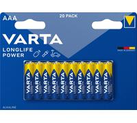 1 X 20-Paquet De Piles Varta Micro AAA LR03 Alkaline LONGLIFE POWER 1,5V