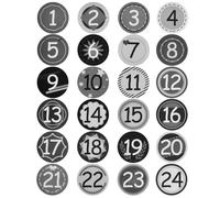 1 x 24 Autocollants Calendrier de l'avent, Chiffres pour Calendrier de l'avent, Stickers Calendrier de l'avent, pour Calendrier de l'avent, Sacs en Tissu, DIY, Coffrets Cadeaux