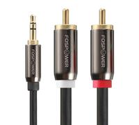 1 x 3.5mm Male to 2x RCA Plug Audio Cable-Connecting Mobile Phone,Smartphone,Tablet or MP3 Player to Speaker,HiFi System,Amplifier or Receiver with RCA Plug-1.8m
