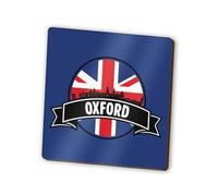1 x Aimant carré Oxford - Drapeau UK Union Jack Skyline monuments GB City réfrigérateur magnétique voyage vacances famille ami femme homme #83149