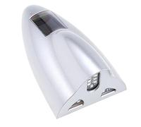 1 x antenne solaire de voiture, Riloer Antenne solaire de signal LED d'antenne d'aileron de requin de lumière d'avertissement blanche anti-tailing - Argent