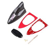 1 x antenne solaire de voiture, Riloer Antenne solaire de signal LED d'antenne d'aileron de requin de lumière d'avertissement blanche anti-tailing - Noir