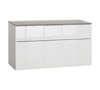 1 X BANQUETTE DOUBLE TIROIRS LIGNE GALAVERNA cm. 35 x 90 x h.50 - ciment/blanc