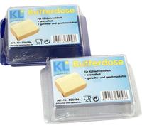 1 x beurrier pour réfrigérateur, partie inférieure colorée, couvercle transparent, dimensions : 138 x 92 x 52 mm