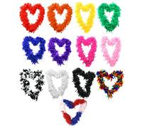 1 x boas en plumes Boa 65 g pour enterrement de vie de jeune fille - 10 couleurs - Plumes brutes des années 1920 (vert)