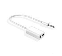1 x câble Audio universel 35mm, Double écouteur avec séparateur en Y, adaptateur de cordon, prise Jack, facile à transporter, blanc, noir