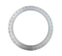 1 x cadran en acier inoxydable avec rapporteur rond à 360 degrés - Accessoire de mesure - Plaque décorative (130 x 101 x 1 mm)