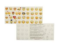 1 x Carte de tatouage smiley de 35 émoticônes - 35 tatouages temporaires d'émoticônes colorés pour la peau (1)