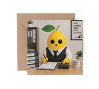 1 x carte de vœux de bureau citron - Comptable comptable comptable travail travail travail drôle fruit blague joker joker cadeau d'anniversaire #85091