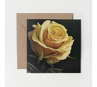 1 x carte de vœux - Rose jaune art numérique Saint-Valentin petite amie épouse fleur cadeau #0147