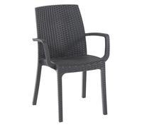 1 X CHAISE EN POLYPROPYLENE gris tourterelle INDIANA