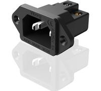 1 x Cold Appliance Connector 250V 15A IEC Pure Rhodium Plated Copper Suitable for Panel Housing Mounting (VI06BR Black)
