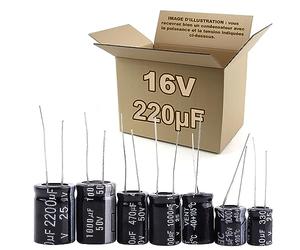 1 x CONDENSATEUR CHIMIQUE ÉLECTROLYTIQUE 220µF 220uF 16V -40+105°C (1567)