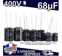 1 x CONDENSATEUR CHIMIQUE ÉLECTROLYTIQUE 68µF 68uF 400V -40+105°C