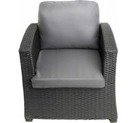 1 x Coussin d'assise en polycarbonate 56x52x7+56x50 Coussin de dossier extérieur pour chaises de jardin Coussin de jardin pour meubles en rotin Gris