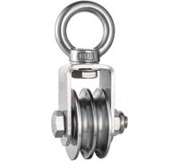1 X Double Pulley With 2 Ball Bearings, Stainless Steel Pulley For 8mm Strings, Load Capacity 500kg