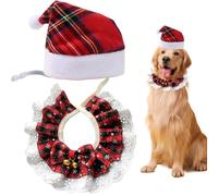 1 x écharpe de Noël et 1 x bonnet de Père Noël, vêtements pour animaux de compagnie, vêtements de Noël, écharpe pour chat, vêtements pour chat rouge, vêtements pour chien, vêtements de Noël