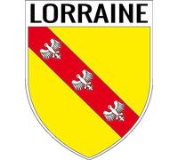 1 X ECUSSON autocollants 9x8 cm - BLASON LORRAINE REGION - GRAND STICKER LORRAINE