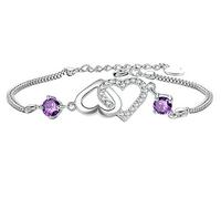 1 x Femmes Bracelet Bijoux Réglable Lilas Herzform Bracelet Pendentif Chaîne Lady Bracelet Amour Cadeau Pratique Et PratiqueBien géré