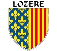 1 X GRAND ECUSSON LOZERE autocollants 9x8 cm - BLASON LOZERE département 48 - STICKER