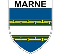 1 X GRAND ECUSSON MARNE autocollants 9x8 cm - BLASON MARNE département 51 - STICKER