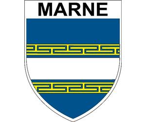 1 X GRAND ECUSSON MARNE autocollants 9x8 cm - BLASON MARNE département 51 - STICKER