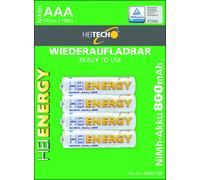 2 X Heitech Heienergy AAA HR03 Batterie Nimh 800mAh 4er Paquet