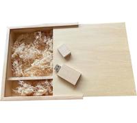 1 x Maple Wood Album Box U Disk U Disk U Disk Wooden Wedding Photo Storage Device USB2.0/3.0 Customizable (USB 2.0/64GB)