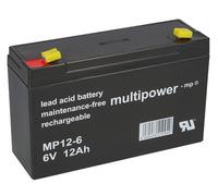 1 X MULTIPOWER Bleiakku MP12-6 6V 12Ah NP12-6 LC-R0612P1 NP12-6T