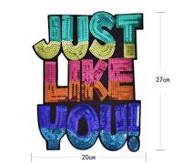 1 X Patch Anglais Lettre Broderie Dentelle Applique Tissu Pull Vêtements Patch Paillettes Autocollants T-Shirt Bricolage Décoration