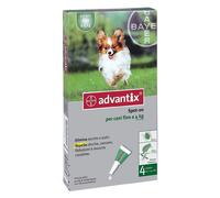 1 X PESTICIDE ADVANTIX SPOT-ON 4-10 kg - 4 pipettes 1 ml