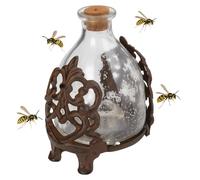 1 x piège à guêpes en verre avec support en fonte par CKB LTD - Design traditionnel attrayant autoportant pour miel, piège à insectes pour intérieur ou extérieur